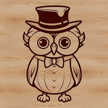 A high-quality vector illustration of a cute owl, suitable for use in various design projects.