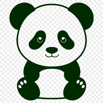 A stylized illustration of a panda bear in a vector format.