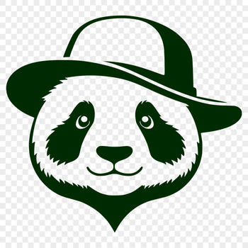 A panda wearing a hat in a playful illustration style.