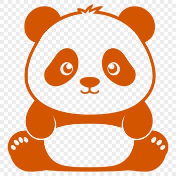 A stylized illustration of a wild panda in a simple design format.