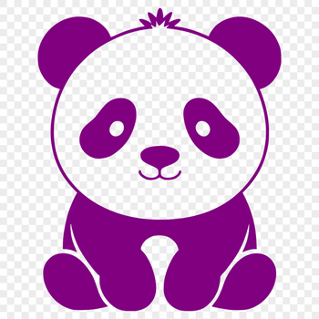 A simple illustration of a wild panda, suitable for graphic design projects.