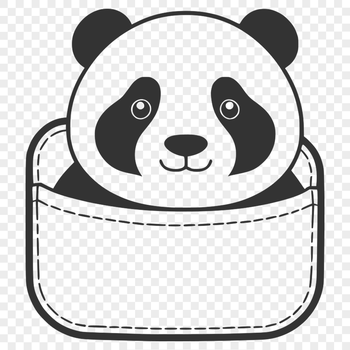 A simple illustration of a panda in its natural habitat.