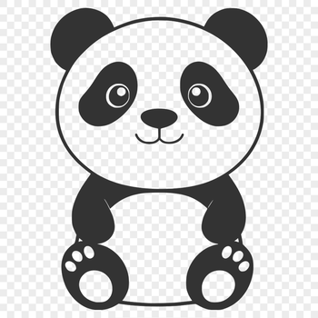 A simple illustration of a panda in a natural setting.