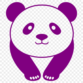 A digital illustration of a panda in a natural habitat.