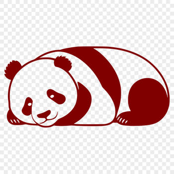 A vector illustration of a relaxed giant panda sitting on its haunches.