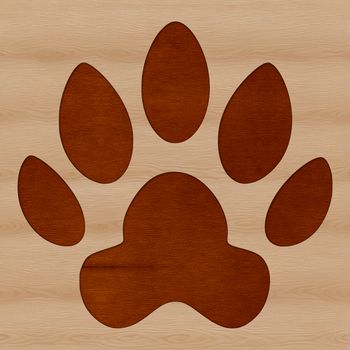 Vector illustration of a single animal footprint with detailed texture