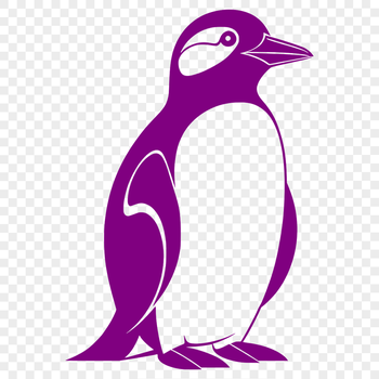 A stylized illustration of a penguin, suitable for digital and craft projects.