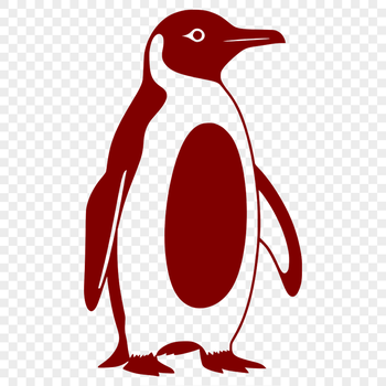 A graphic representation of a penguin in vector format.