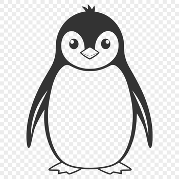 A simple illustration of a penguin standing on one foot, suitable for various design purposes.