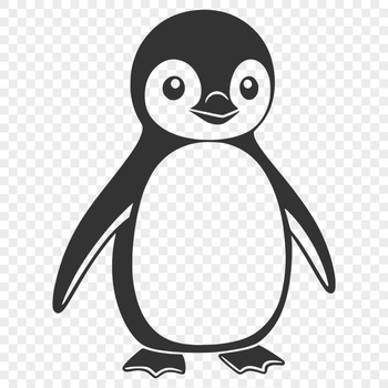 A stylized illustration of a penguin, designed as a vector graphic.