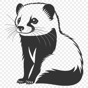 A detailed vector illustration of a ferret, ideal for commercial or personal use as a cutting file or stencil.