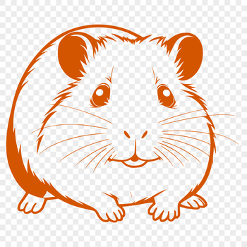 An illustration of a small furry rodent commonly kept as a pet.