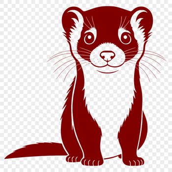 A stylized vector illustration of a ferret in silhouette form.