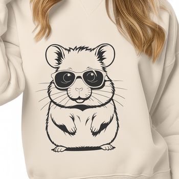 A simple line drawing of a hamster.