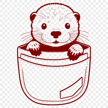 A digital illustration of a playful otter in a relaxed position.