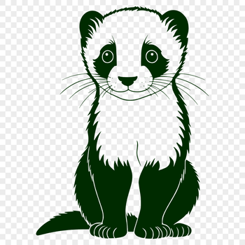 Vector illustration of a ferret animal for commercial or personal use, ideal for DIY projects, signs, and web design.