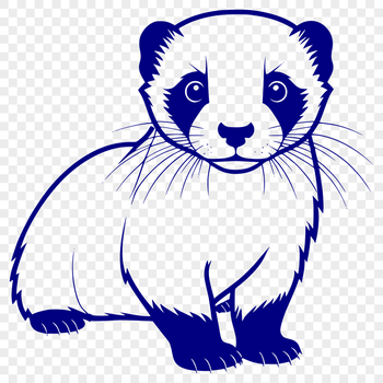 An SVG graphic featuring a detailed silhouette of a ferret.