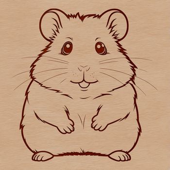 A simple vector illustration of a hamster in a neutral pose.