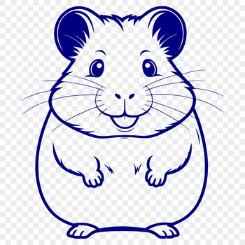 An SVG illustration of a small furry hamster sitting on its hind legs.