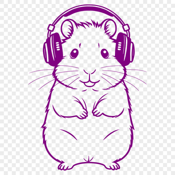 A cartoon hamster illustration suitable for digital use in graphic design software such as Illustrator or Procreate.