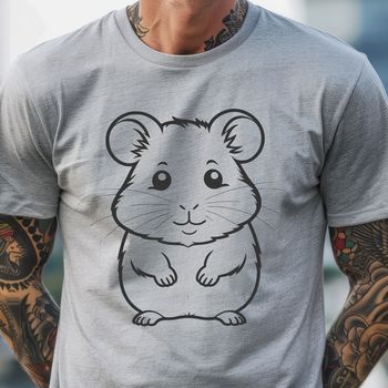 An illustration of a cute small mammal with a round body and long tail.