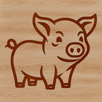 A cute farm animal standing in a natural environment.