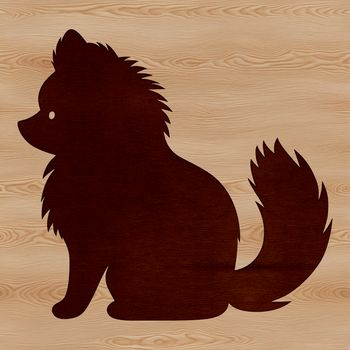 A small breed dog sitting on its haunches with a cute expression.