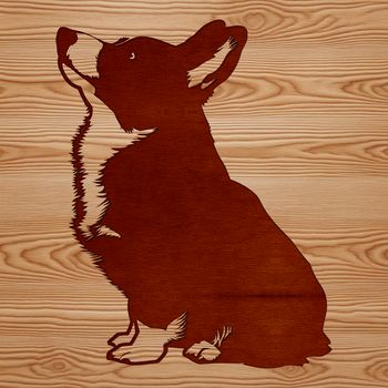 A cartoon-style illustration of a corgi sitting on its hind legs, depicted as a vector graphic.