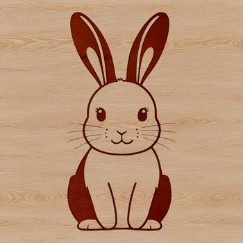 An SVG graphic of a cartoon rabbit with realistic details.