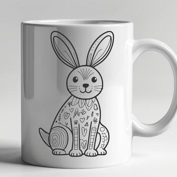 An SVG design featuring an isolated illustration of a rabbit in a seated position.