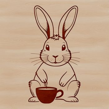 Vector graphic of a cute rabbit in a seated position, suitable for various design applications.