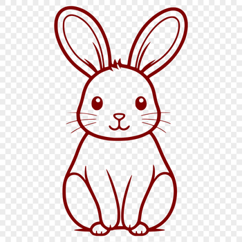 A full-body illustration of a rabbit sitting upright.