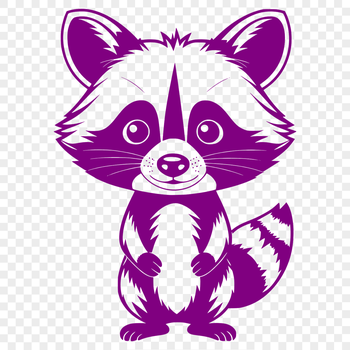 A simple illustration of a raccoon designed as vector art.
