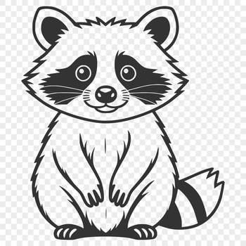 A high-resolution SVG graphic representation of a raccoon.