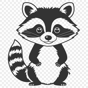 A cute and curious raccoon illustration in vector format.