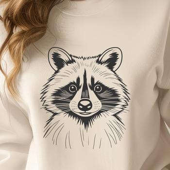 A vector illustration of a raccoon in a variety of digital formats.