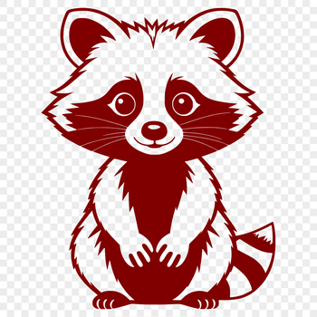 An SVG graphic representation of a raccoon for graphic design and craft projects.