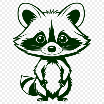 A raccoon designed as a scalable vector graphic (SVG) file, suitable for various applications and editing software.