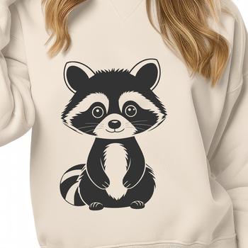 An SVG vector design of a raccoon with crisp lines and clear details.