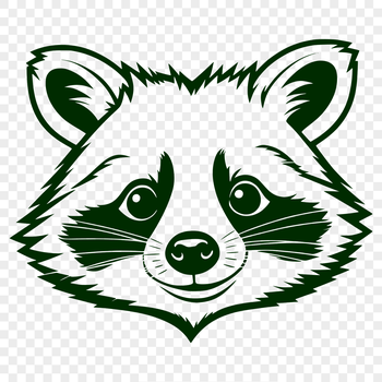 Vector illustration of a racoon for design and cutting projects