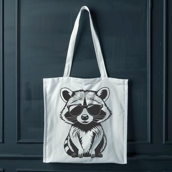 A vector illustration of a raccoon wearing sunglasses, suitable for various graphic design applications.
