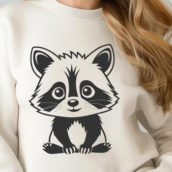 A vector illustration of a raccoon in various poses.