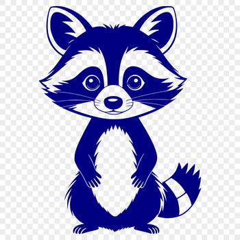 A free vector illustration of a raccoon in high detail, ideal for printing or cutting out.