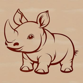 A large mammal native to Africa with a distinctive horned nose.