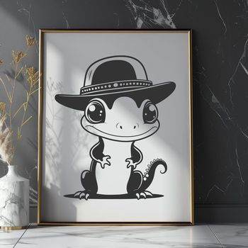 A digital illustration of a salamander, suitable for vector graphics and cutting machine designs.