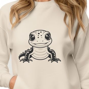 A colorfully illustrated salamander character created in vector art.