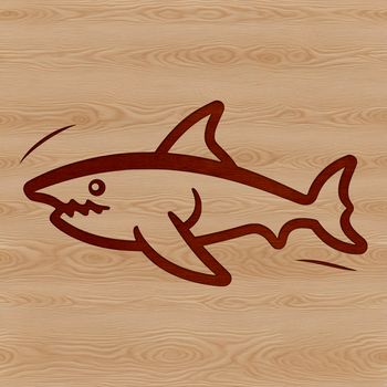 An adorable illustration of a shark in a playful pose with clean lines.