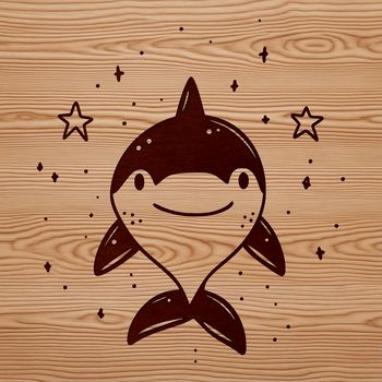 A colorful illustration of a smiling shark, suitable for use in various contexts.
