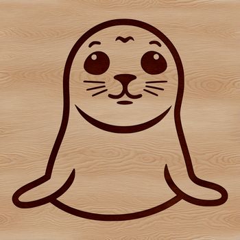 A simple line drawing of a cute seal, suitable for commercial or personal use as vector art.