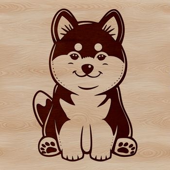 Illustration of a Shiba Inu in a seated position.